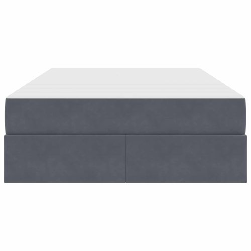Легло с място за съхранение и матрак Тъмен сив 120 x 190 cm