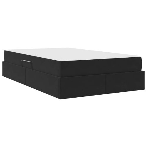 Легло с място за съхранение и матрак Черно 120 x 190 cm Кадифе
