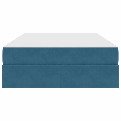 Легло с място за съхранение и матрак Синьо 120 x 190 cm Кадифе