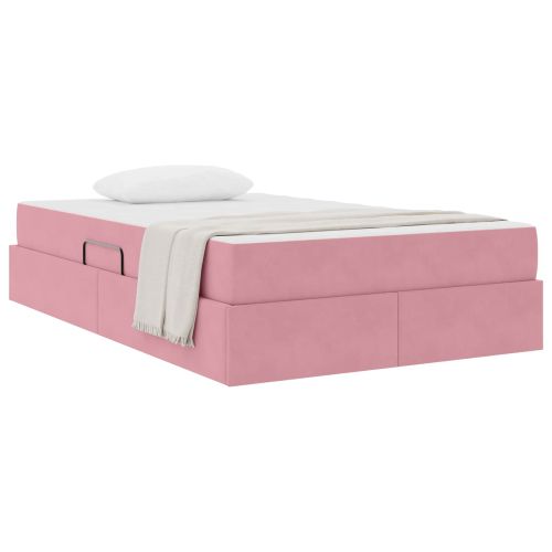 Легло с място за съхранение и матрак Розово 120 x 190 cm Кадифе