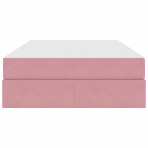 Легло с място за съхранение и матрак Розово 120 x 190 cm Кадифе