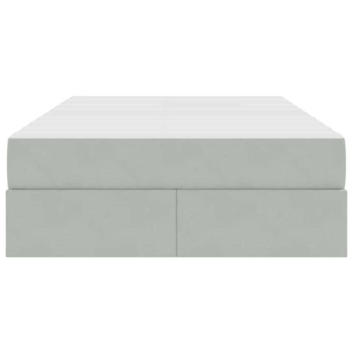 Легло с място за съхранение и матрак Светлосиво 120 x 200 cm