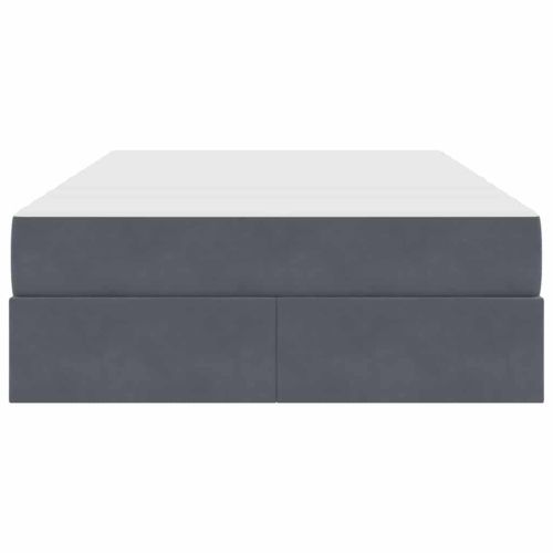 Легло с място за съхранение и матрак Тъмен сив 120 x 200 cm