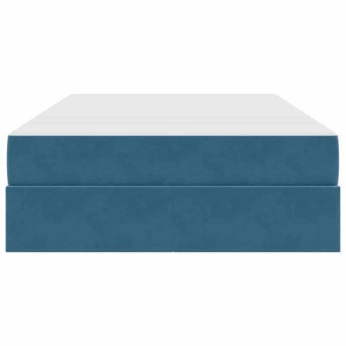 Легло с място за съхранение и матрак Тъмен син 120 x 200 cm