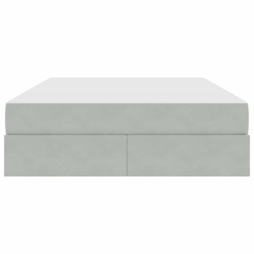 Легло с място за съхранение и матрак Светлосиво 140 x 190 cm