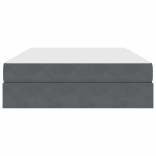 Легло с място за съхранение и матрак Тъмен сив 140 x 190 cm