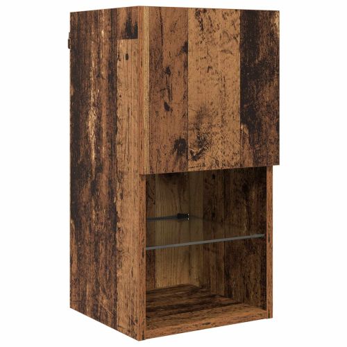 Телевизионен стенен шкаф 6 pcs Старо дърво Инженерно дърво