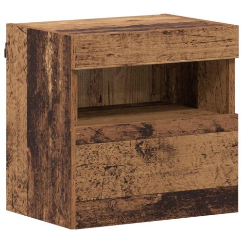 ТВ шкаф Монтиране на стена 7 pcs Старо дърво Инженерно дърво