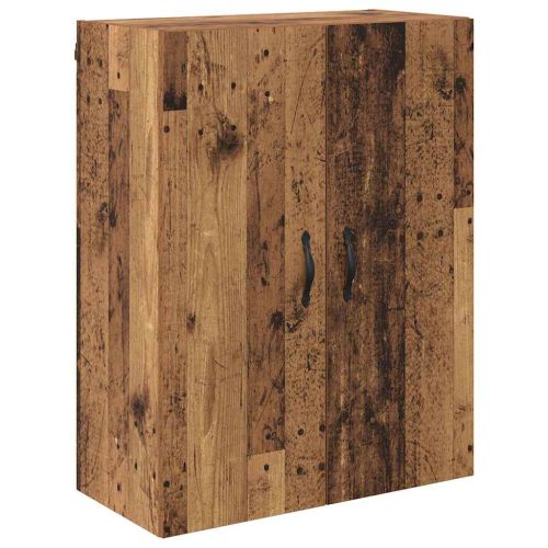 Висок шкаф с чекмедже 2 pcs Старо дърво Инженерно дърво