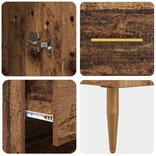 Висок шкаф Старо дърво 69,5 x 34 x 180 см Инженерно дърво