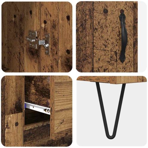 Висок шкаф Старо дърво 69,5 x 34 x 180 см Инженерно дърво