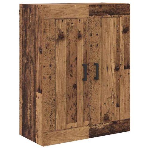 Висок шкаф 2 pcs Старо дърво Инженерно дърво