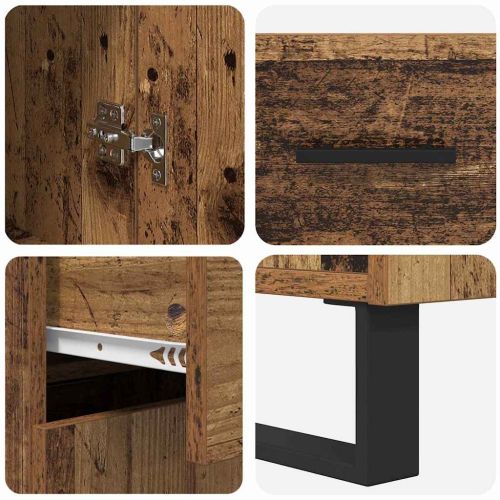 Висок шкаф Старо дърво 69,5 x 34 x 180 см Инженерно дърво