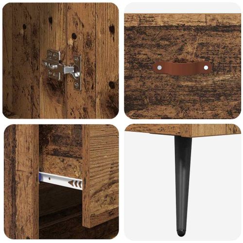 Висок шкаф Старо дърво 69,5 x 34 x 180 см Инженерно дърво