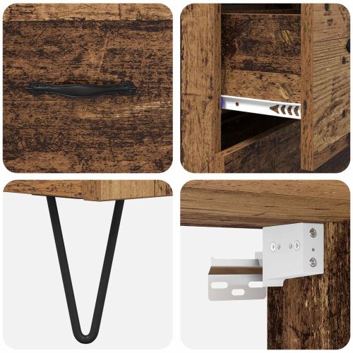 Висок шкаф Старо дърво 69,5 x 34 x 180 см Инженерно дърво