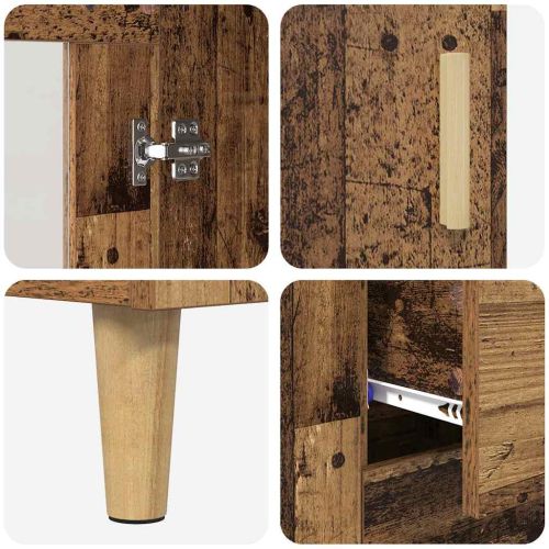 Висок шкаф Старо дърво 69,5 x 34 x 180 см Инженерно дърво