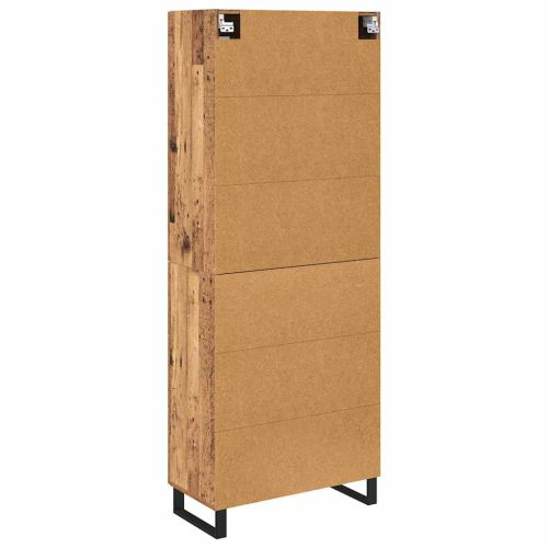 Висок шкаф с чекмедже 2 pcs Старо дърво Инженерно дърво