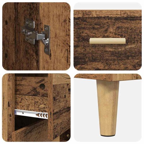 Висок шкаф с чекмедже Старо дърво 69,5 x 34 x 180 см