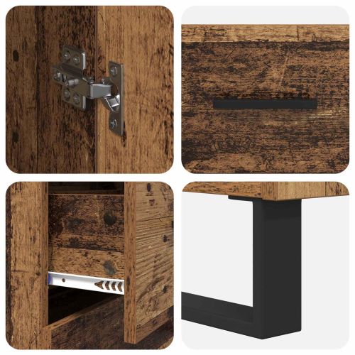 Висок шкаф Старо дърво 69,5 x 34 x 180 см Инженерно дърво