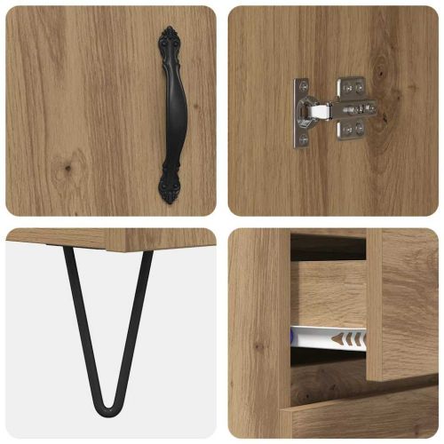 Висок шкаф с чекмедже Дъб 69,5 x 34 x 180 см Инженерно дърво