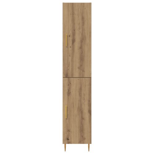 Висок шкаф 2 pcs Дъб Инженерно дърво