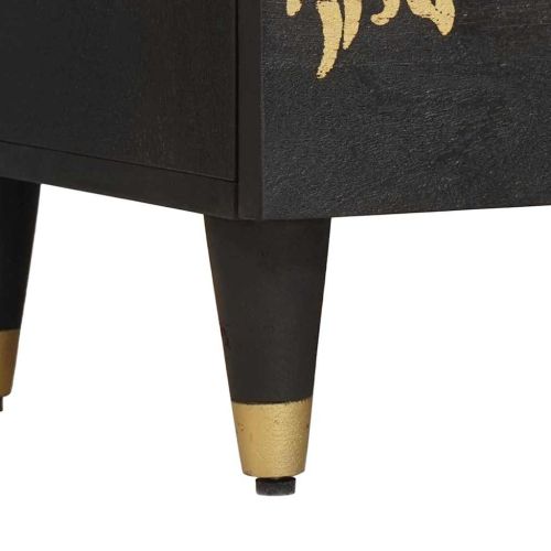 Служебен шкаф Черно 60 x 33 x 75 cm Солидно мангово дърво