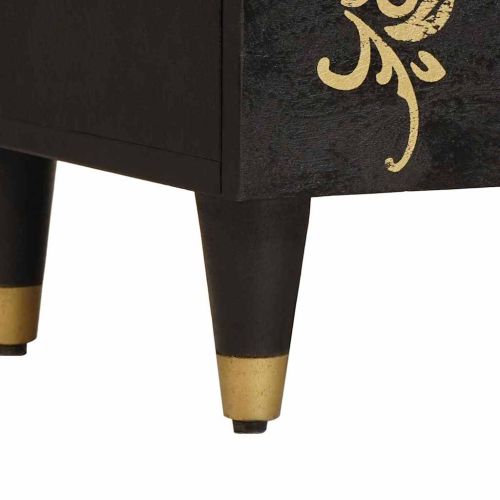 Нощно шкафче с врата с чекмедже Черно 50 x 33 x 60 см