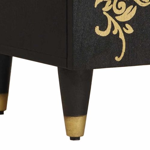 Нощно шкафче с врата с чекмедже Черно 50 x 33 x 60 см