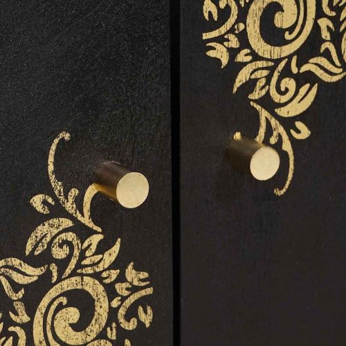 Шкаф за мивка Черно 62 x 33 x 58 см Солидно мангово дърво