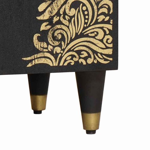 Шкаф за мивка Черно 62 x 33 x 58 см Солидно мангово дърво