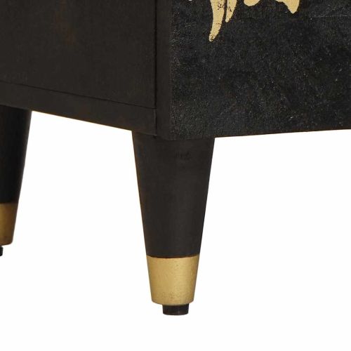 Служебен шкаф Черно 40 x 33 x 75 см Солидно мангово дърво