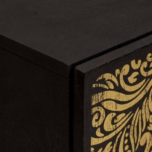 Служебен шкаф Черно 40 x 33 x 75 см Солидно мангово дърво