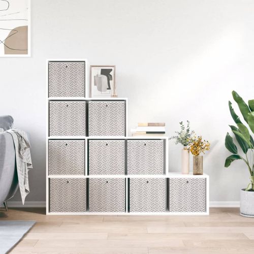 Сгъваеми кутии за съхранение 10 бр кафяви 32x32x32 см текстил