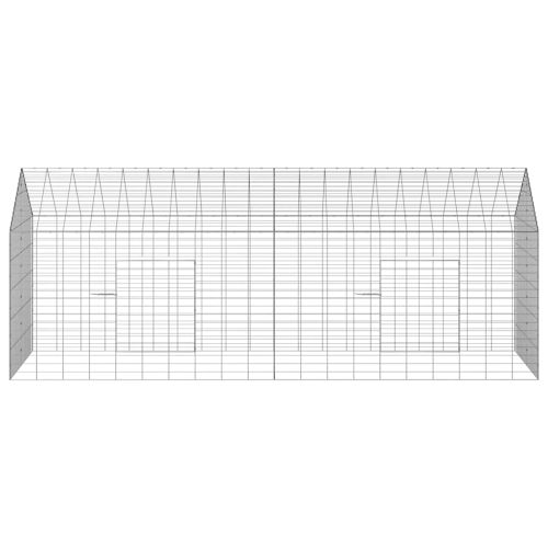 Клетка за заек Сребрист 400 x 78 x 78 см Галванизирана стомана