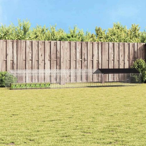 Клетка за заек Сребрист 400 x 78 x 78 см Галванизирана стомана