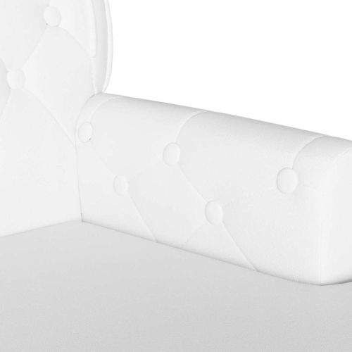 Пейка Честърфилд Бяло 119.5 x 64.5 x 75 см Изкуствена