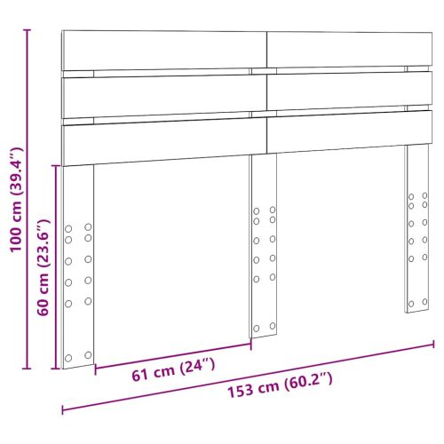 Облегалка за глава с таблото Дъб 150 cm Инженерно дърво
