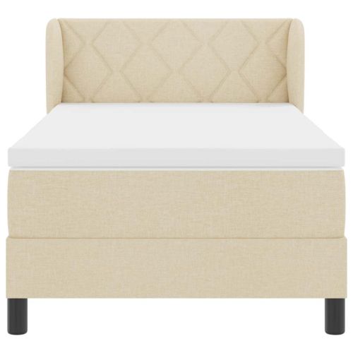 Легло с пружинирана основа с матрак Крем 90 x 200 cm текстил