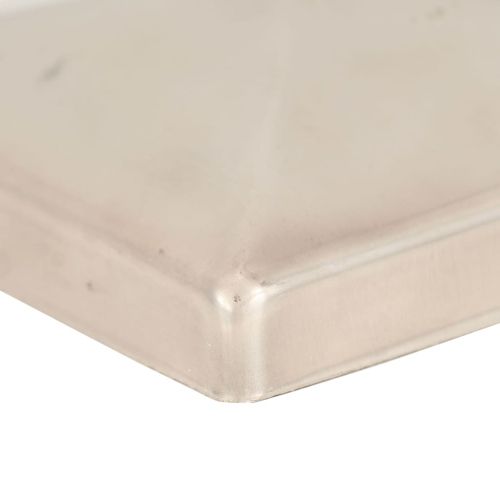 Пирамидни капаци за оградни стълбове 6 бр инокс 81x81 мм