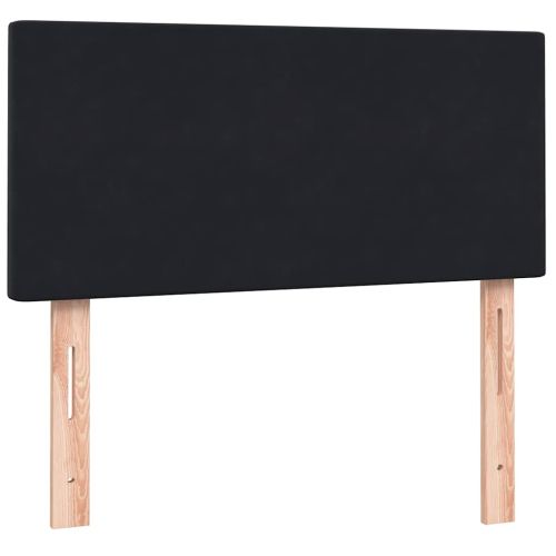 Боксспринг легло с матрак и LED, черно, 80x210 см, кадифе