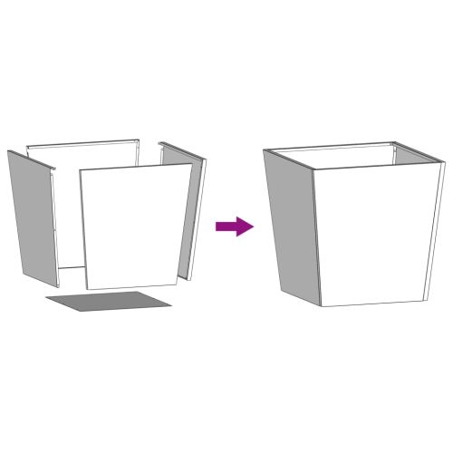 Градинска кашпа, черен, 50x50x50 см, стомана