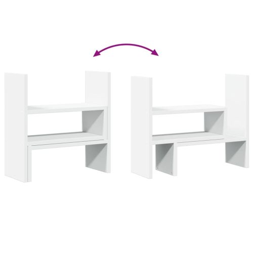 Органайзер за бюро регулируем бял 40x17x41 см инженерно дърво