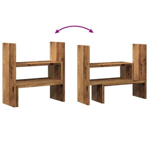 Органайзер за бюро, старо дърво, 40x17x41 см, инженерно дърво