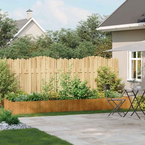 Кашпа, ръждива, 360x80x40 см, патинираща стомана