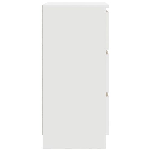 Сайдборд, бял, 37,5x35x76 см, инженерно дърво