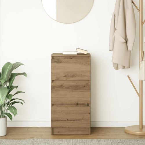 Сайдборд, дъб артизан, 37,5x35x76 см, инженерно дърво