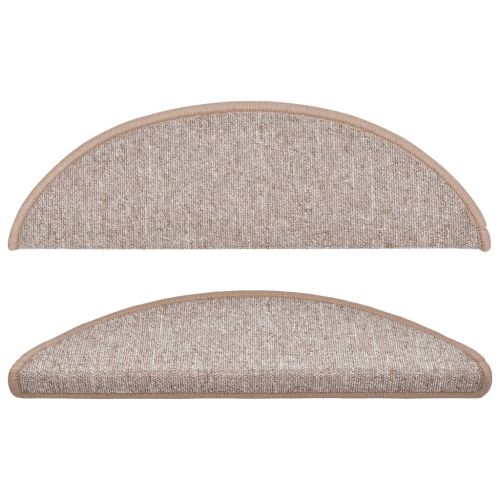 Изтривалки за стълби, 15 бр., 56x17x3 см, светлокафяви, полукръгли