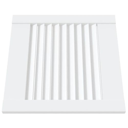 Врати за шкафове решетен дизайн 4 бр бял 39,5x39,4 см бор масив