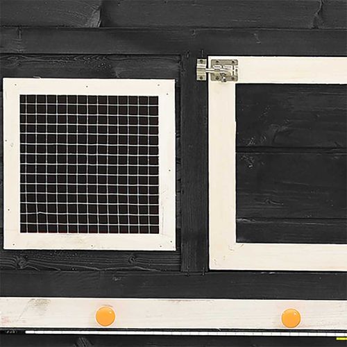 Клетка за зайци, сиво и бяло, 140x63x120 см, чам масив