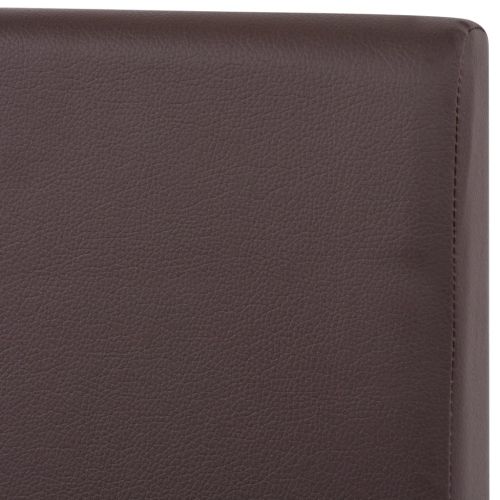 Трапезна маса и столове, 7 части, изкуствена кожа, дъб, кафяво